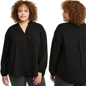 Torrid Harper Challis Collared Long Sleeve Blouse Size 5